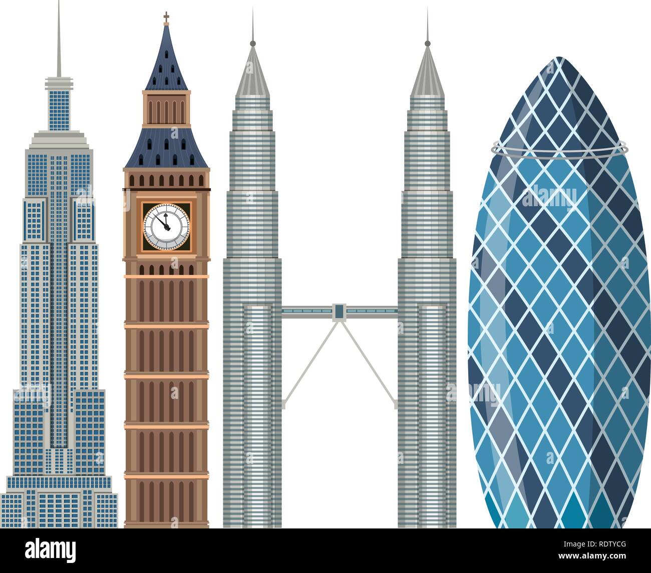 Serie di Mondo famoso edificio illustrazione Illustrazione Vettoriale