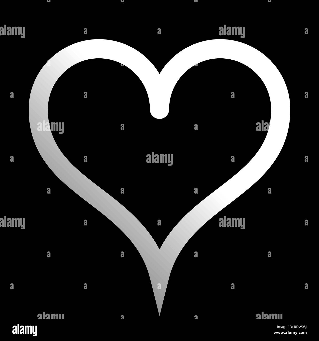 Il simbolo del cuore - icona cerchiata in bianco, gradiente isolato - illustrazione vettoriale Illustrazione Vettoriale