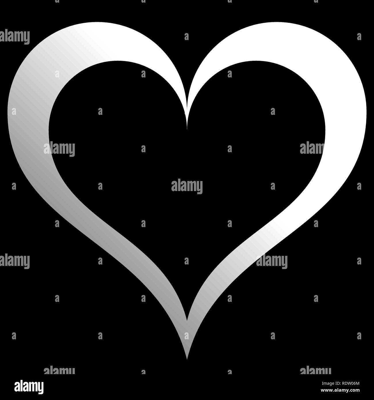 Il simbolo del cuore - icona cerchiata in bianco, gradiente isolato - illustrazione vettoriale Illustrazione Vettoriale