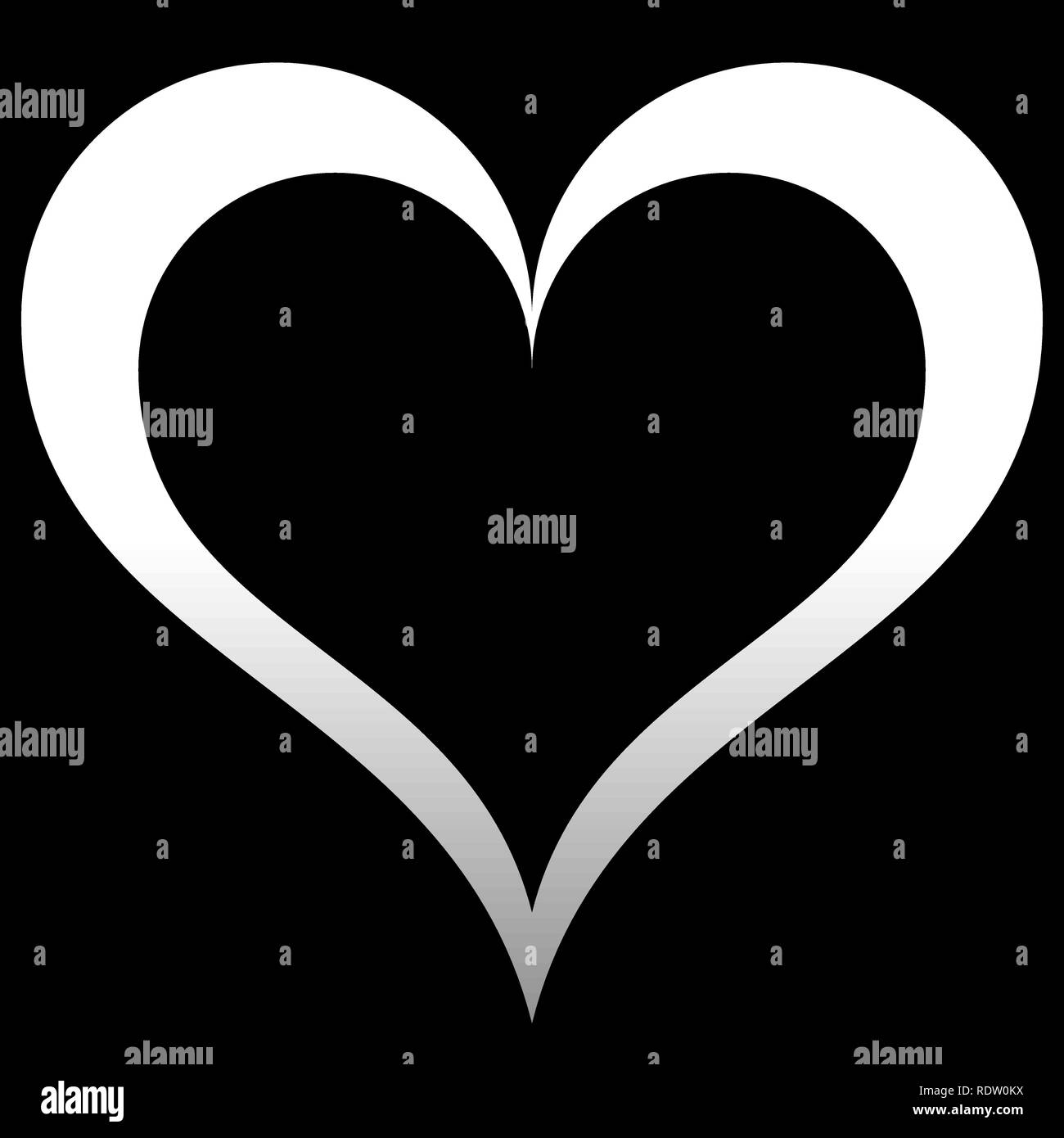 Il simbolo del cuore - icona cerchiata in bianco, gradiente isolato - illustrazione vettoriale Illustrazione Vettoriale
