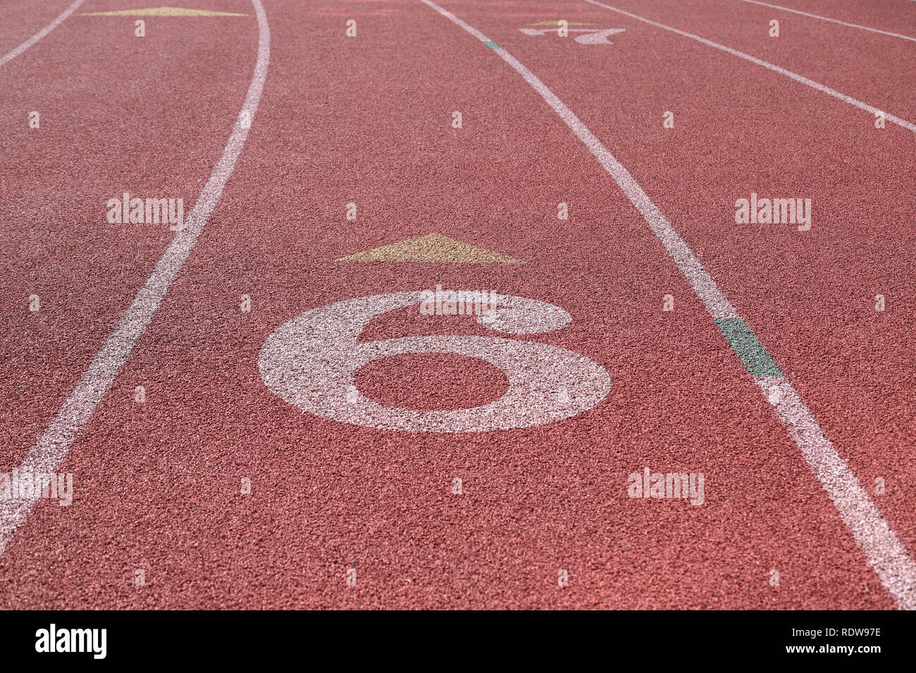 La via e il campo Race Course Lane 6 sulla curva Foto Stock