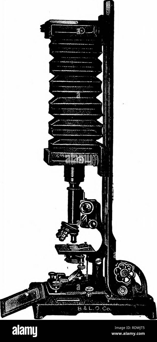 . Gli elementi di origine vegetale istologia. Impianto di anatomia. Il microscopio 53 nence ad una parte del campione e reprimere gli altri. È difficile combinare in una fotografia di strutture rinvenute in diversi campi. Accessori meccanici per la delineazione di miscroscopic immagini sono di gran lunga più utile della microphoto- apparato grafico. Le parti essenziali della meccanica appa- ratus sono un prisma e uno specchio posizionato in modo tale che l'immagine prodotta dall'oculare verrà riflessa su un pareggio- ing superficie. Il re- flecting dispositivo è costruito in modo tale che il lavoratore può osservare il campione e allo stesso tim Foto Stock