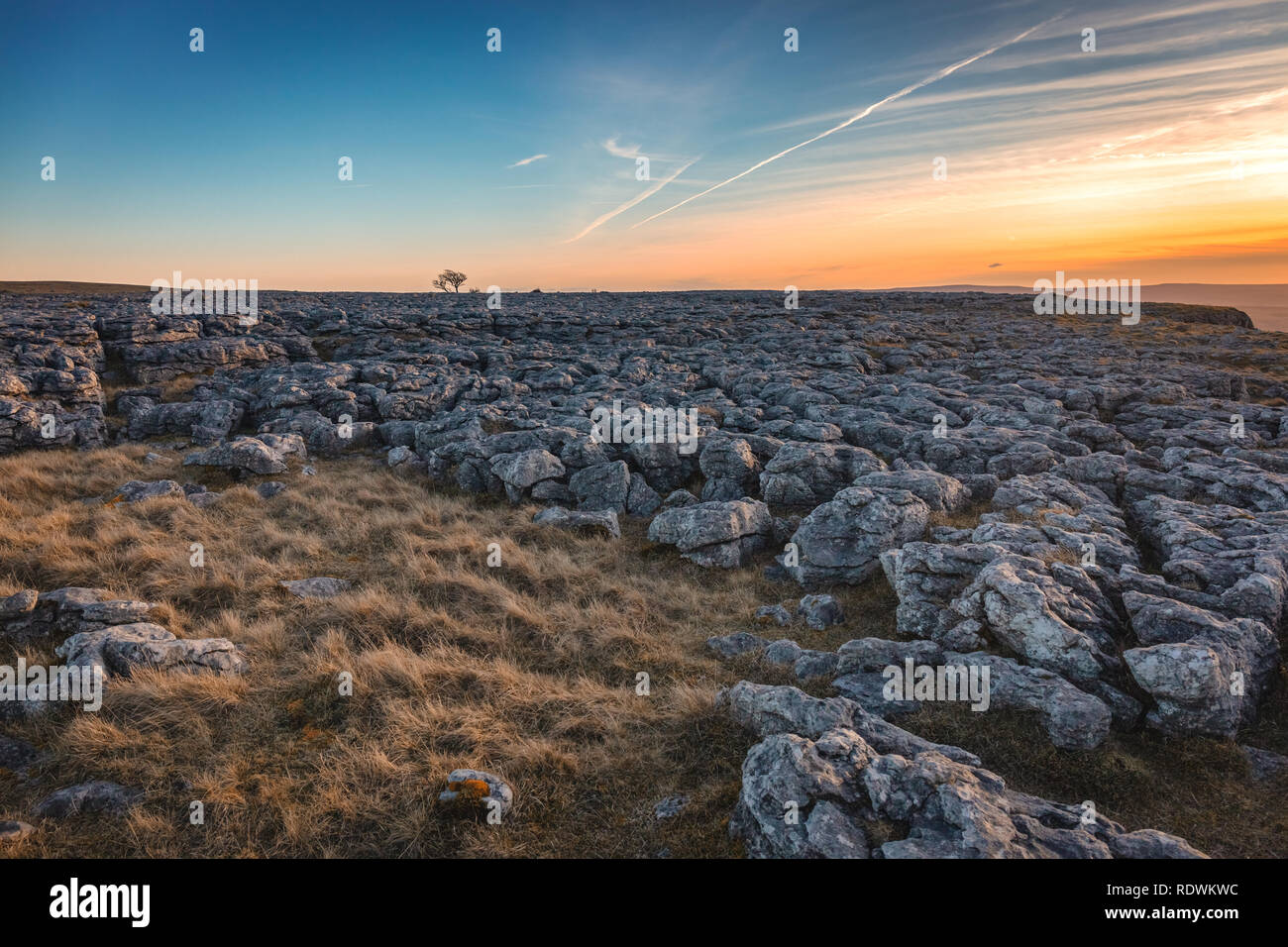 Ingleborough (723 m o 2,372 ft) è la seconda montagna più alta nel Yorkshire Dales. Si tratta di uno degli Yorkshire Tre Cime di Lavaredo (le altre due essendo Pe. Foto Stock