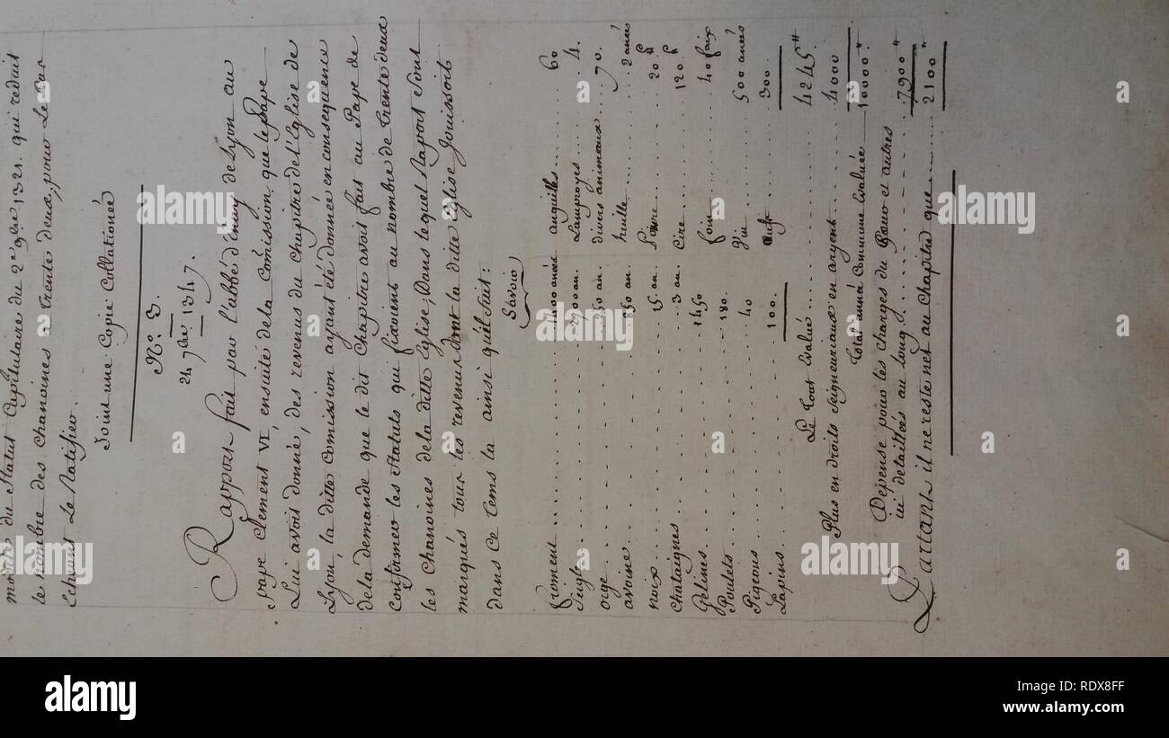 Archives du Rhône - Chapitre Saint-Jean - Aaron - Pagina 28 - Volume II, n° 3. Foto Stock