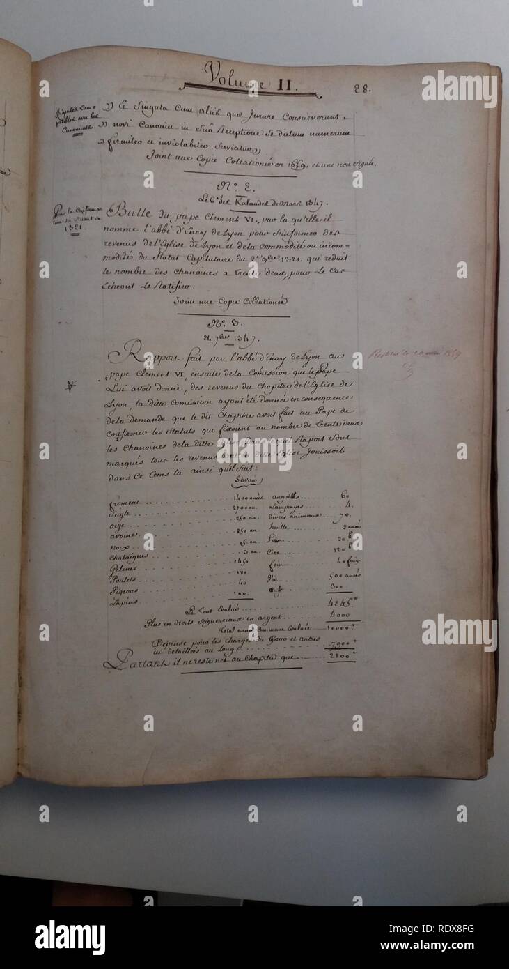 Archives du Rhône - Chapitre Saint-Jean - Aaron - Pagina 28 - Volume II. Foto Stock