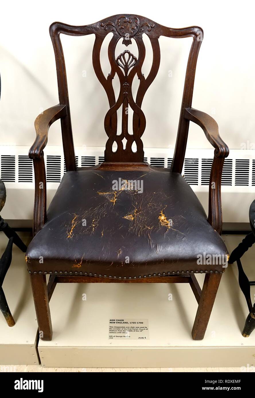 Poltrona, Chippendale lo stile del New England, 1755-1790 - Dedham Historical Society - Dedham Massachusetts - Foto Stock