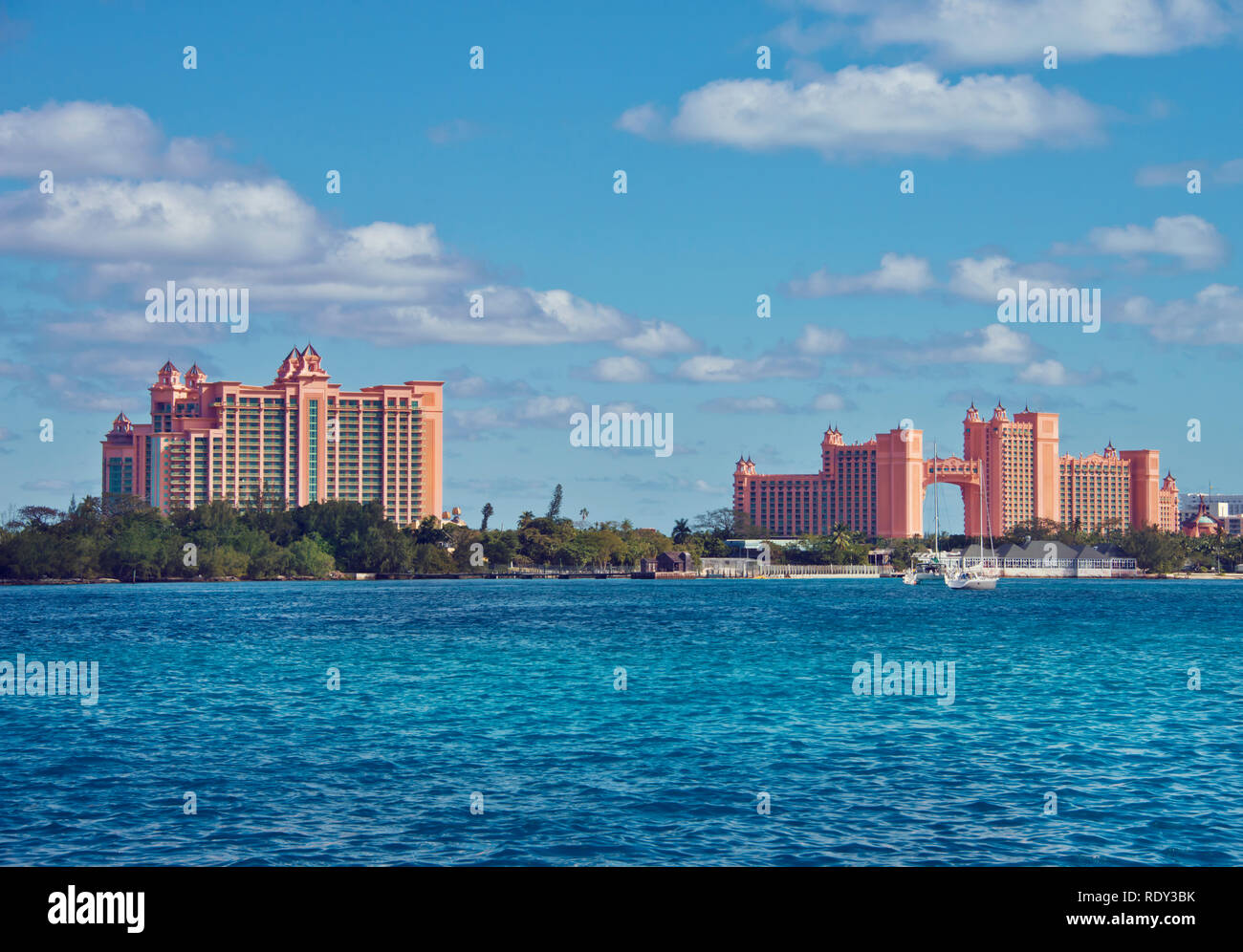 NASSAU, BAHAMAS - Gennaio 7 ,2019. L'Atlantis Paradise Island Resort, situato in Bahamas. Foto Stock