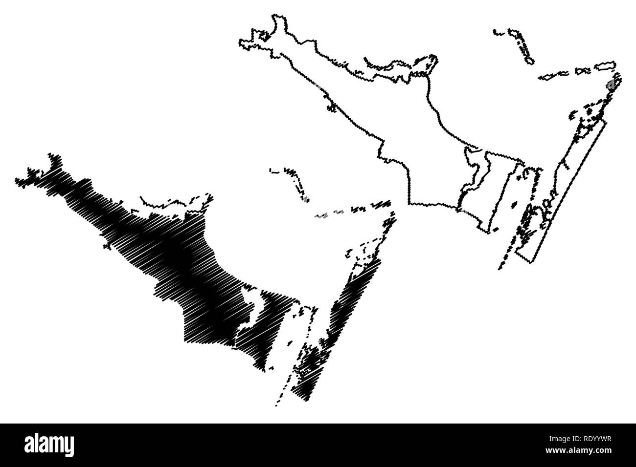 Corpus Christi città (Stati Uniti città, Stati Uniti d'America, usa city) mappa illustrazione vettoriale, scribble schizzo città di Corpus Christi mappa Illustrazione Vettoriale