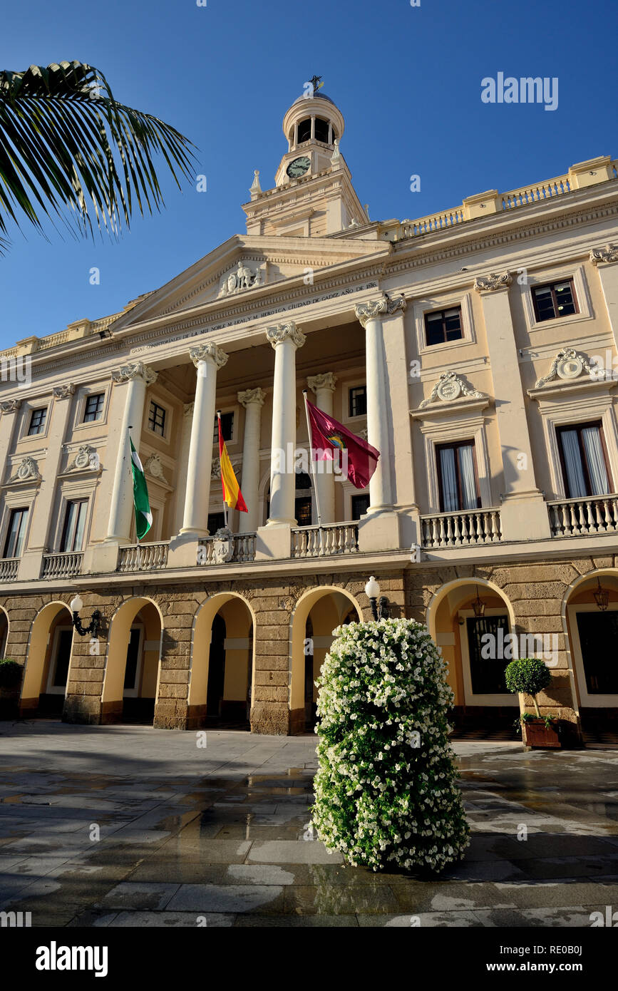 Municipio, Cadice, in Plaza de San Juan de Dios. Foto Stock