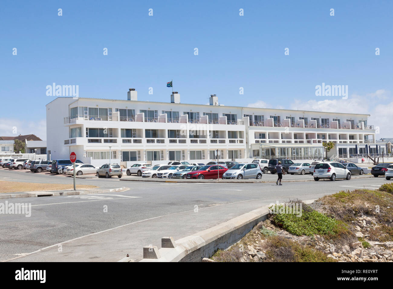 Il Arniston Hotel Situato nel pittoresco villaggio di pescatori di Arniston, Agulhas, Western Cape, Sud Africa, una popolare destinazione turistica Foto Stock