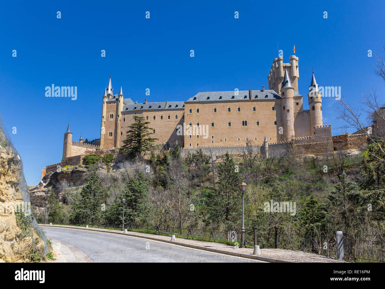 Castello storico di Segovia nella regione di Castilla y Leon, Spagna Foto Stock