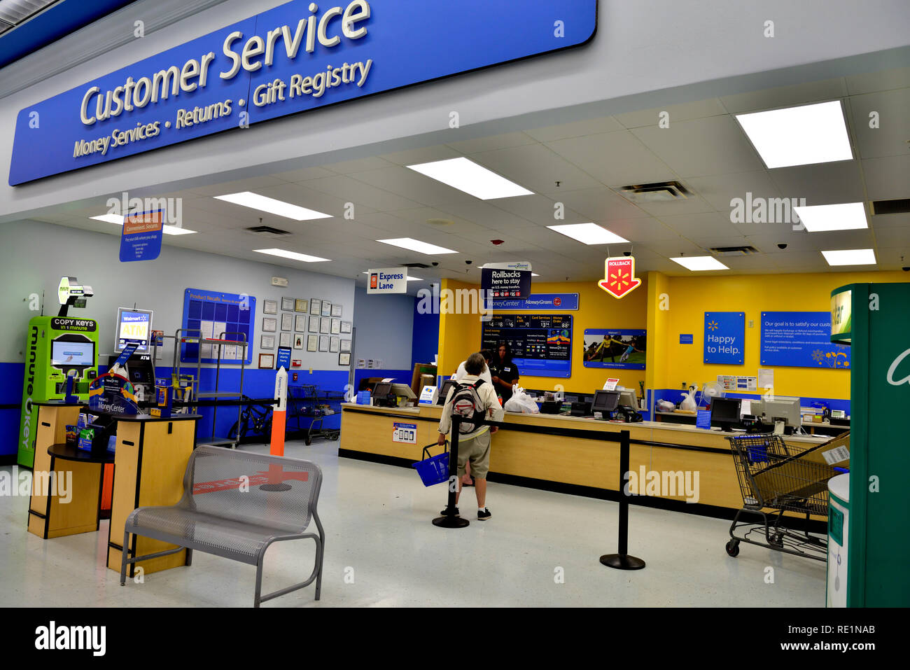 Walmart Customer services contatore in store Foto Stock