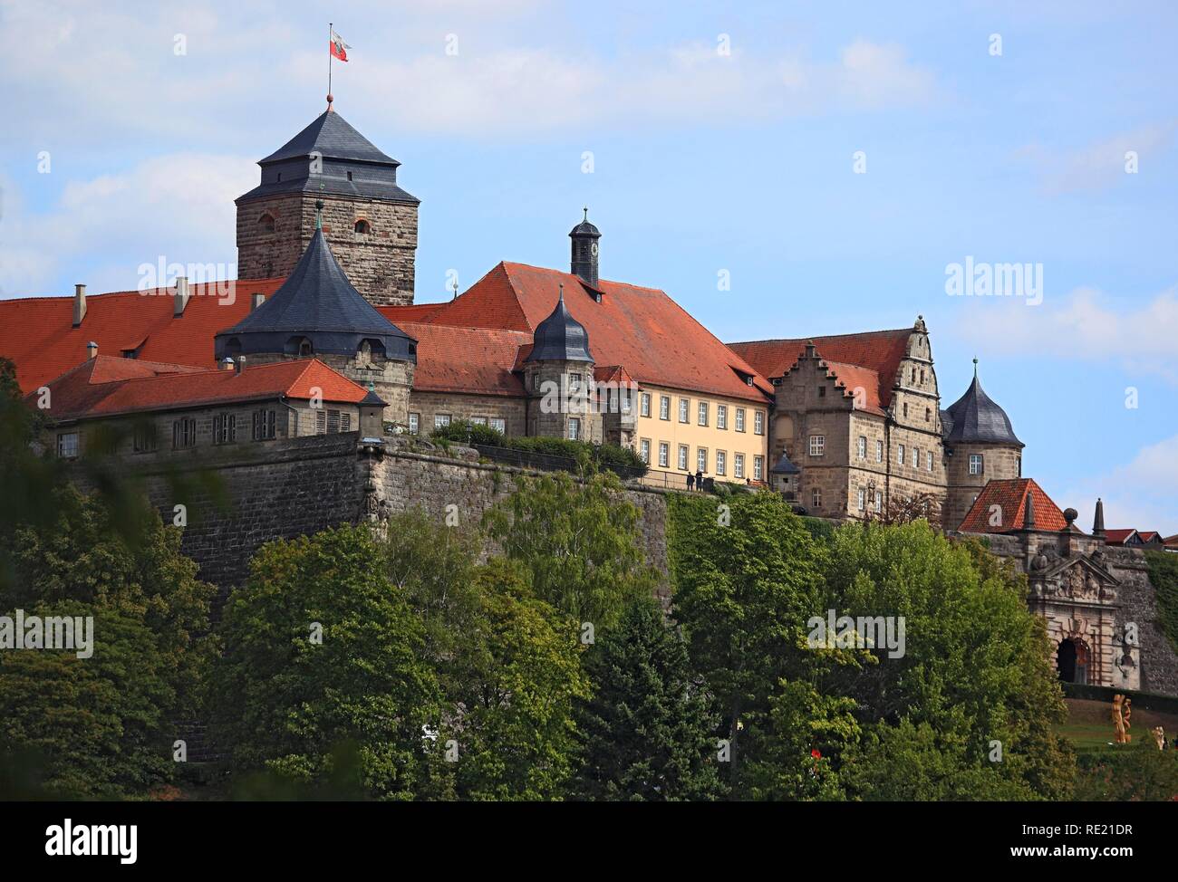 Veste Rosenberg Castello, Kronach, Alta Franconia, Bavaria Foto Stock