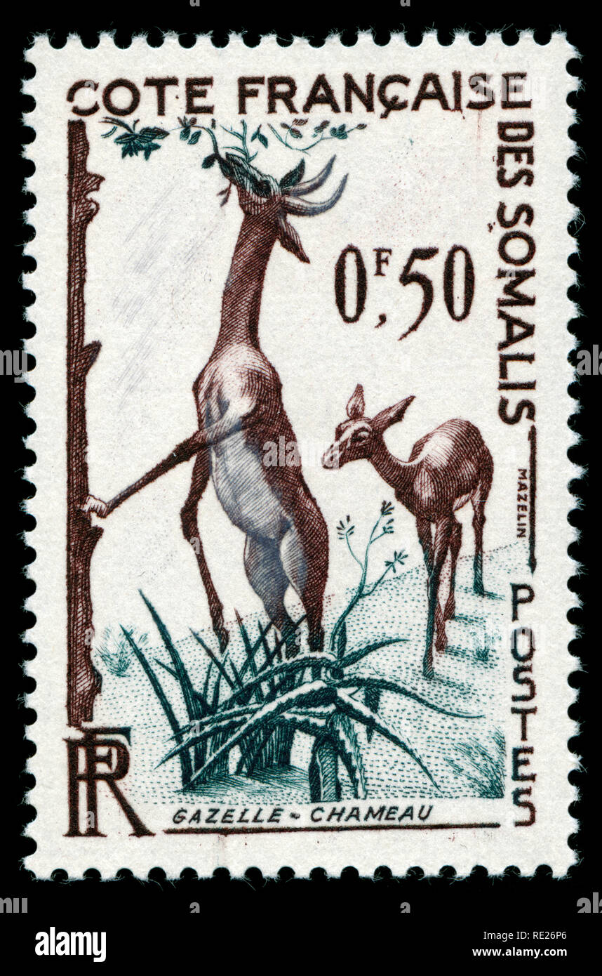 Francobollo dal francese il Somaliland nel Somaliland serie emesse nel 1958 Foto Stock