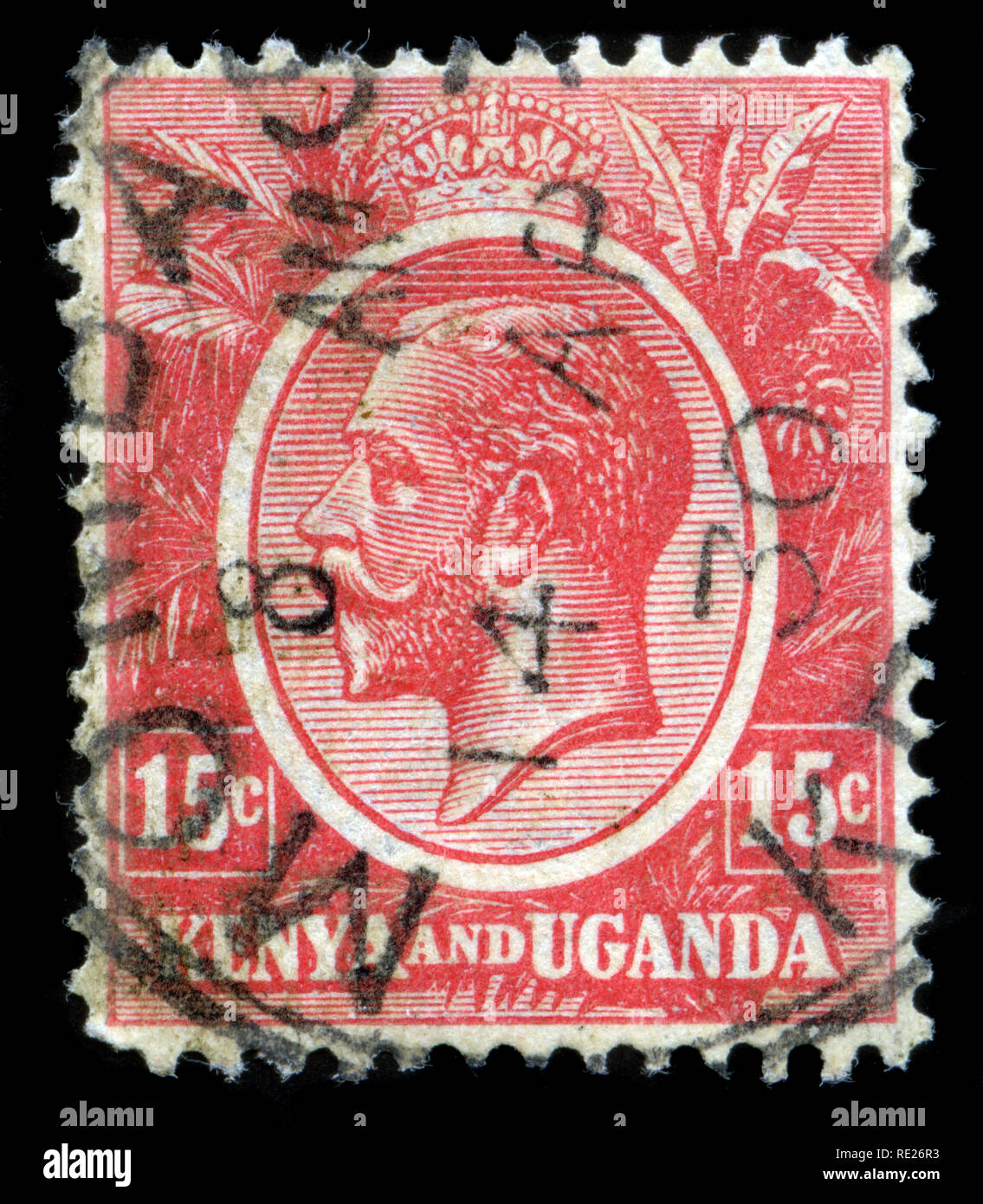 I francobolli da British East Africa (Kenya, Uganda, Tanganika) nel Kenya e  Uganda serie emesse nel 1922 Foto stock - Alamy