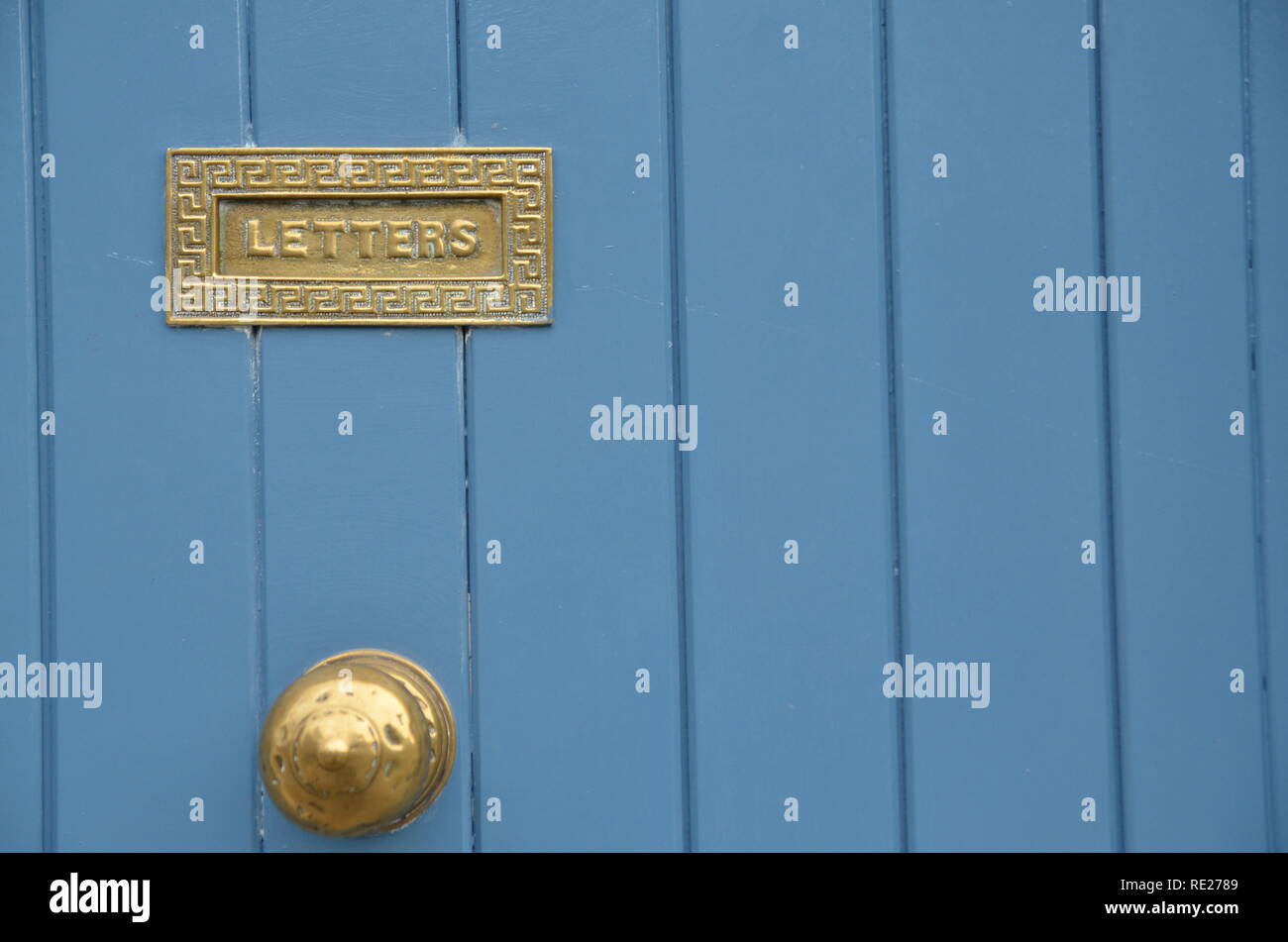 Porte blu lettere Foto Stock