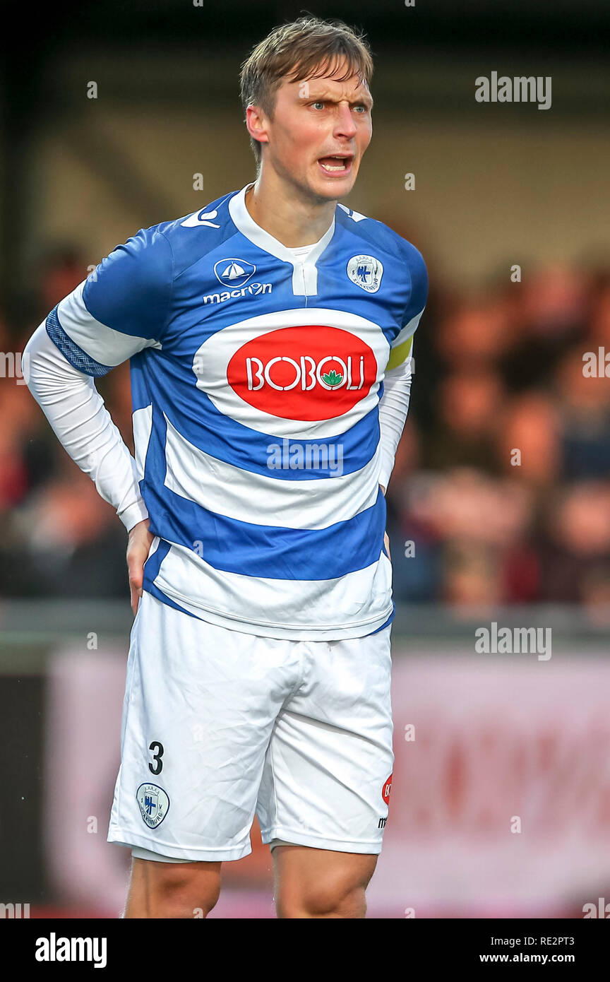SPAKENBURG, 19-01-2019 ,De Westmaat Tweede Divisie, IJsselmeervogels - Spakenburg ,Stagione 2018 / 2019, Spakenburg player Barry Beijer durante il match IJsselmeervogels - Spakenburg Credito: Pro scatti/Alamy Live News Credito: Pro scatti/Alamy Live News Credito: Pro scatti/Alamy Live News Credito: Pro scatti/Alamy Live News Credito: Pro scatti/Alamy Live News Credito: Pro scatti/Alamy Live News Foto Stock