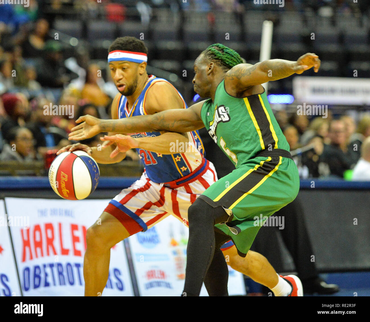 Memphis, TN, Stati Uniti d'America. Xviii gen, 2019. durante la mostra partita contro il Washington generali in Fed Ex Forum di Memphis, TN. Kevin Langley/Sports South Media/CSM/Alamy Live News Credito: Cal Sport Media/Alamy Live News Foto Stock