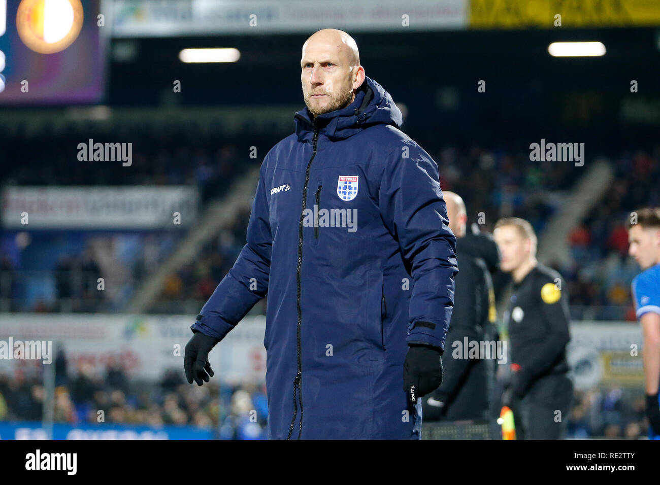 ZWOLLE, 19-01-2019, MAC3Park Stadium, stagione 2018 / 2019, olandese Eredivisie, PEC Zwolle coach Jaap Stam durante il match PEC Zwolle - Feyenoord. Foto Stock