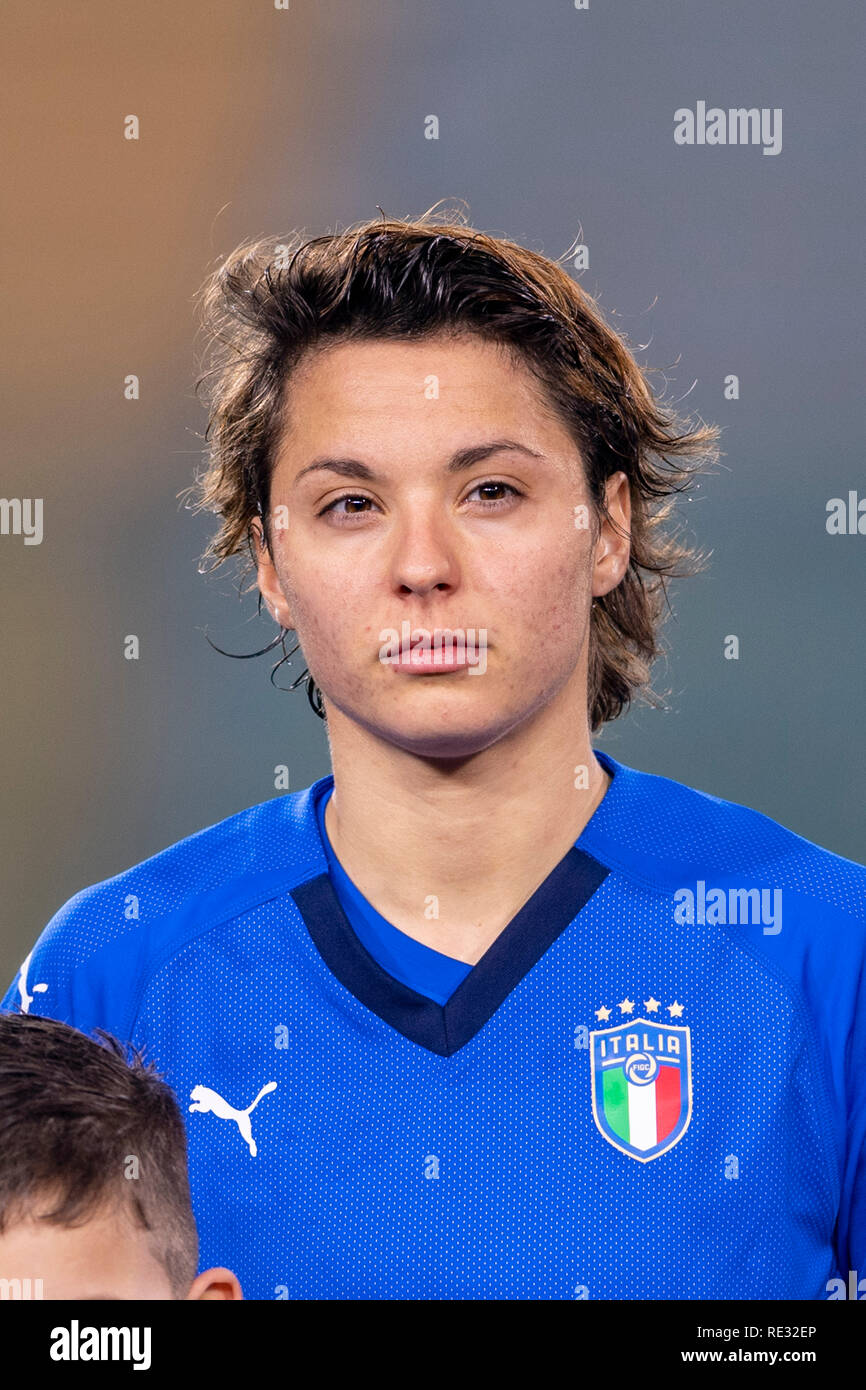 Valentina Giacinti (Italia) durante la Francia 2019 Fifa femminile di Coppa del mondo i qualificatori amichevole match tra Italia 2-1 Cile al Carlo Castellani Stadium on gennaio 218, 2019 a Empoli, Italia. Credito: Maurizio Borsari/AFLO/Alamy Live News Foto Stock