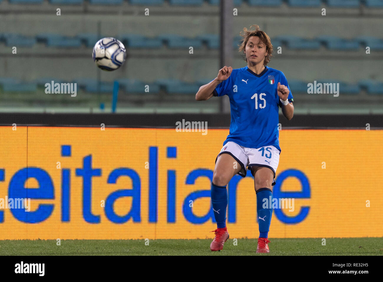 Valentina Giacinti (Italia) durante la Francia 2019 Fifa femminile di Coppa del mondo i qualificatori amichevole match tra Italia 2-1 Cile al Carlo Castellani Stadium on gennaio 218, 2019 a Empoli, Italia. Credito: Maurizio Borsari/AFLO/Alamy Live News Foto Stock
