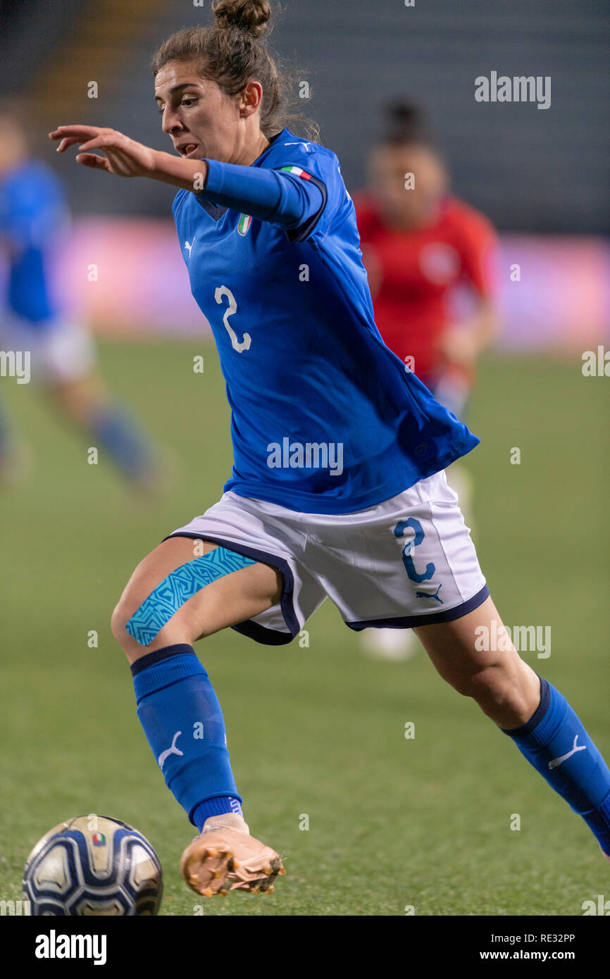 Valentina Bergamaschi (Italia) durante la Francia 2019 Fifa femminile di Coppa del mondo i qualificatori amichevole match tra Italia 2-1 Cile al Carlo Castellani Stadium on gennaio 218, 2019 a Empoli, Italia. Credito: Maurizio Borsari/AFLO/Alamy Live News Foto Stock