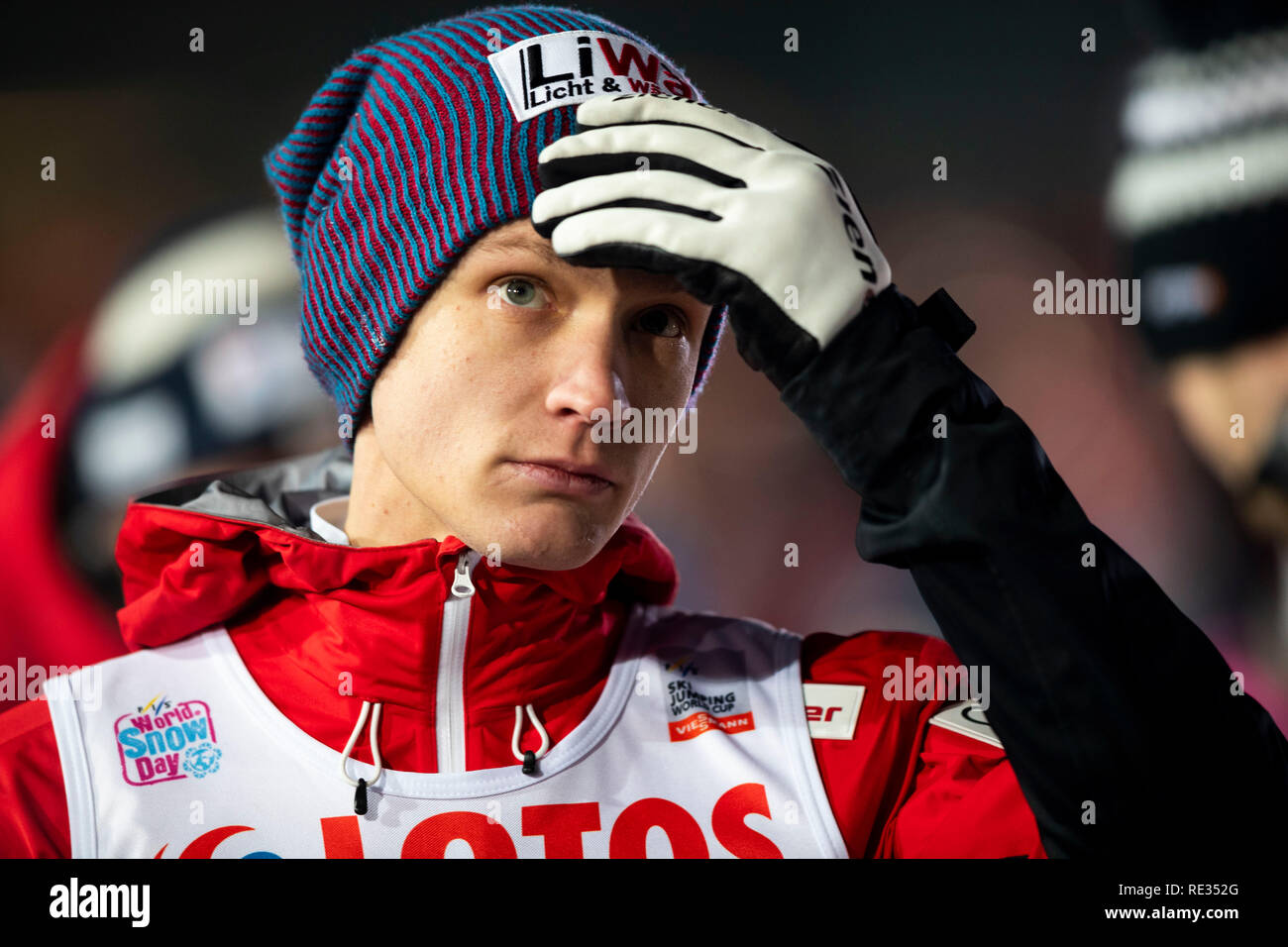 Zakopane (Polonia). 19 gen 2019. Zakopane, Spagna. 19 gen 2019. Un polacco ponticello di sci, Kamil Stoch visto durante il Team HS-134 concorrenza della FIS Ski Jumping World Cup a Zakopane. Credito: SOPA Immagini limitata/Alamy Live News Credito: SOPA Immagini limitata/Alamy Live News Foto Stock