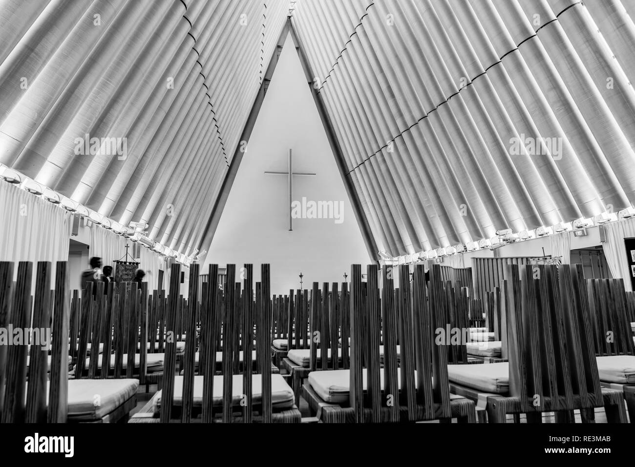 Architettura creativa per edificio temporaneo della chiesa a seguito di terremoti di Christchurch in Nuova Zelanda. Cartone Cattedrale Anglicana Foto Stock