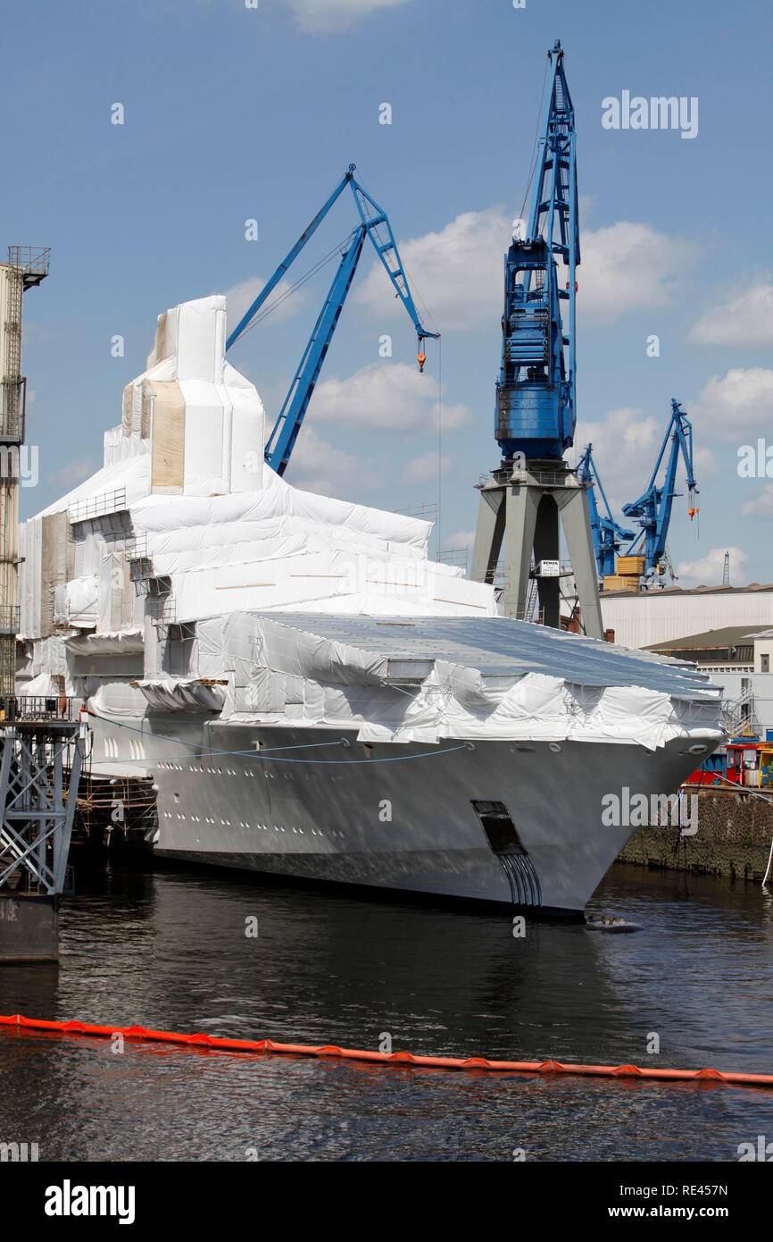 Costruzione di un privato di yacht di lusso per un client di Russo, Amburgo Foto Stock