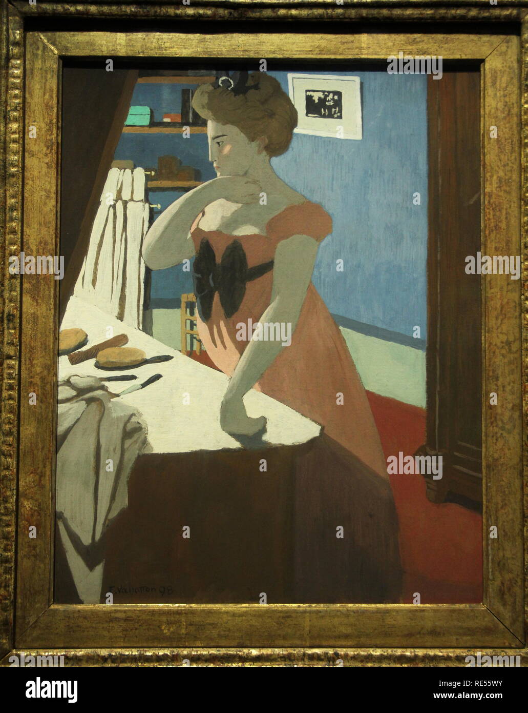 Misia presso il Suo tavolo vestito, 1898, Félix Vallotton (1865-1925), tempera su cartone, Musee d'Orsay, Parigi, 2016 CCBB, São Paulo, Brasile Foto Stock