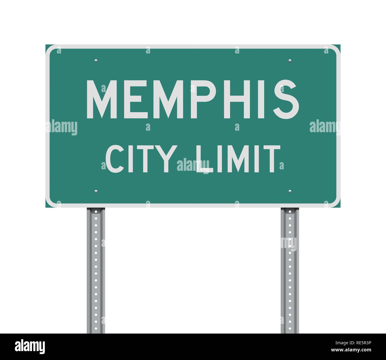 Illustrazione Vettoriale della città di Memphis limitare cartello verde Illustrazione Vettoriale