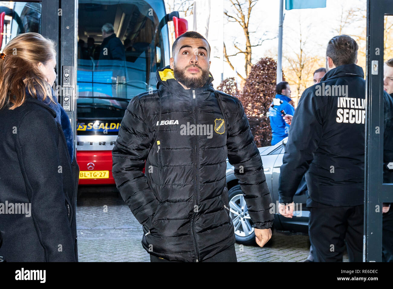 TILBURG, Paesi Bassi, 20-01-2019, calcio, Koning Willem II stadium, olandese eredivisie, stagione 2018/2019, NAC player Mounir El Allouchi, prima della partita Willem II - NAC, Foto Stock