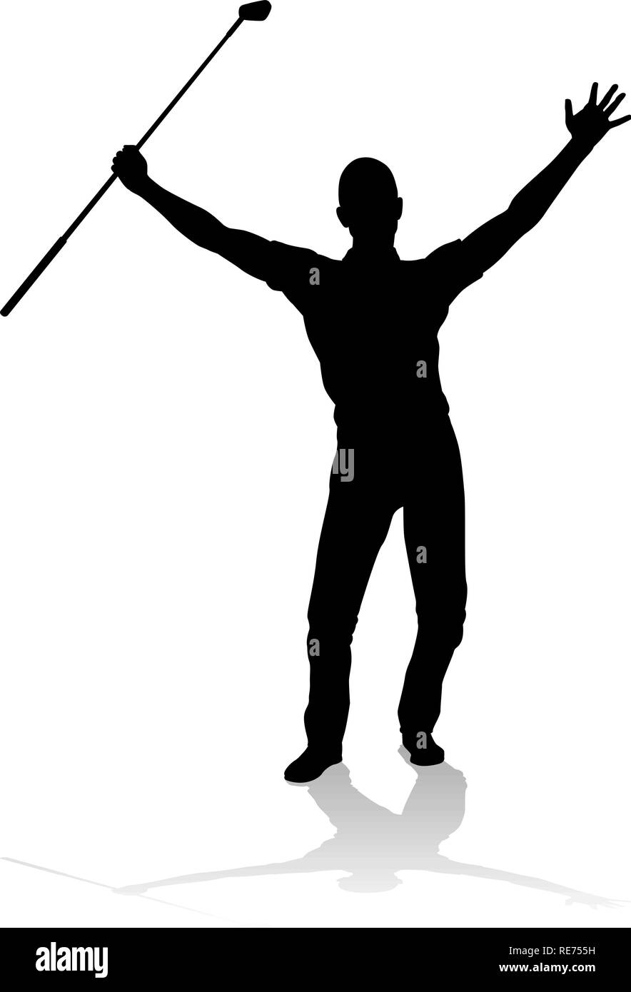 Giocatore di golf Golf Sport Silhouette di persona Illustrazione Vettoriale