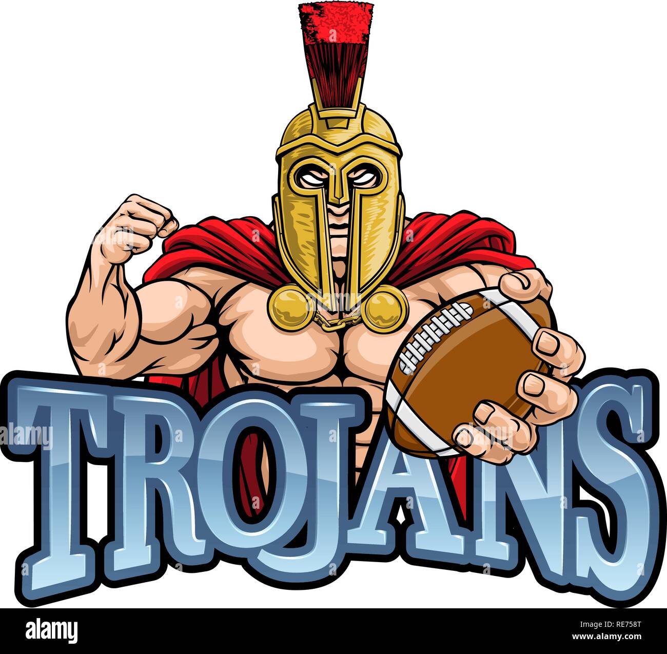 Spartan Trojan Football Americano mascotte sportive Illustrazione Vettoriale