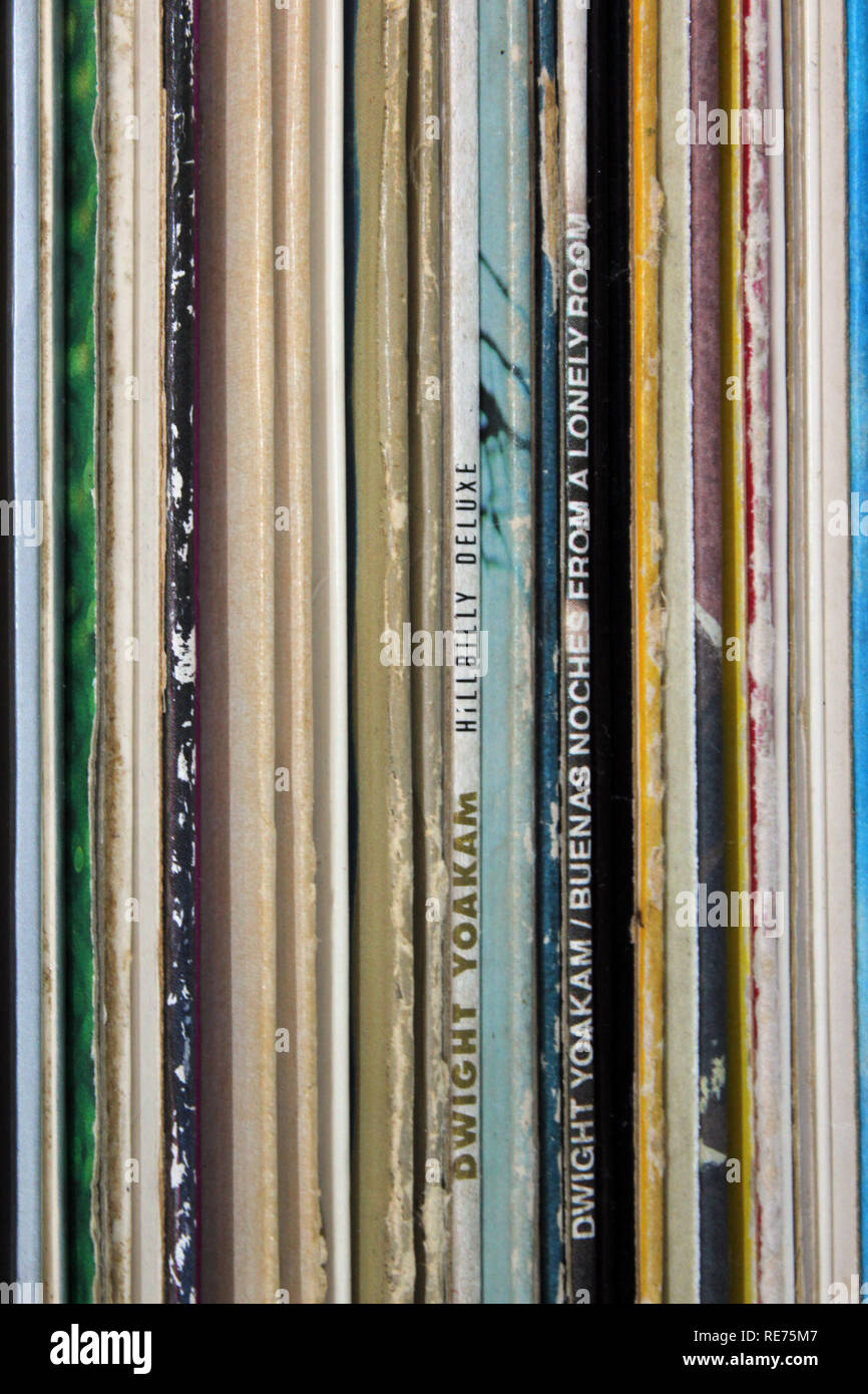 Vecchia annata record di vinile maniche, close-up Foto Stock