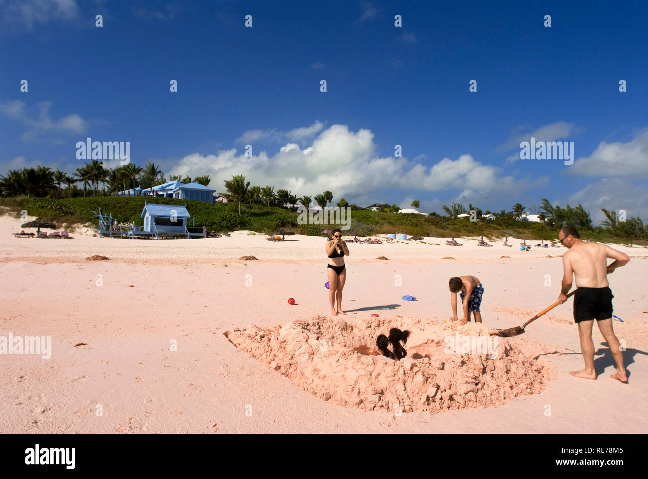 Sabbia Rosa Beach. Dunmore Town, Harbour Island, Eleuthera. Bahamas Foto Stock