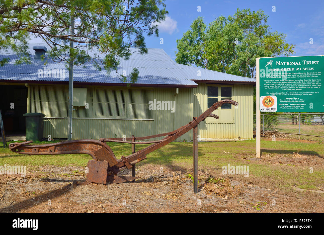 Pine Creek Museum nella piccola città di Pine Creek, appena fuori dalla Stuart Highway, Northern Territory, Australia Foto Stock