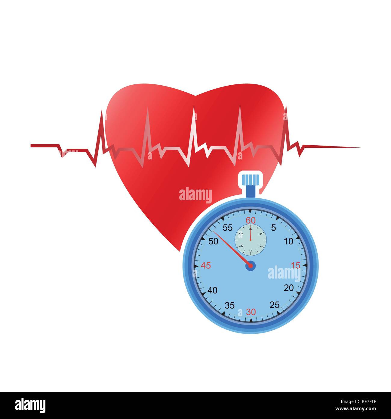 Cuore e cronometro Illustrazione Vettoriale