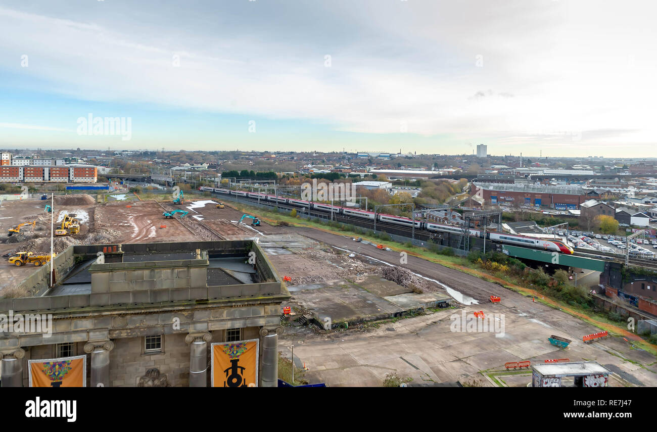 Lavori di costruzione del nuovo ad alta velocità 2 stazione ha iniziato a Curzon Street, Birmingham. I treni ad alta velocità da/a Londra sarà operativo dal 2027 Foto Stock