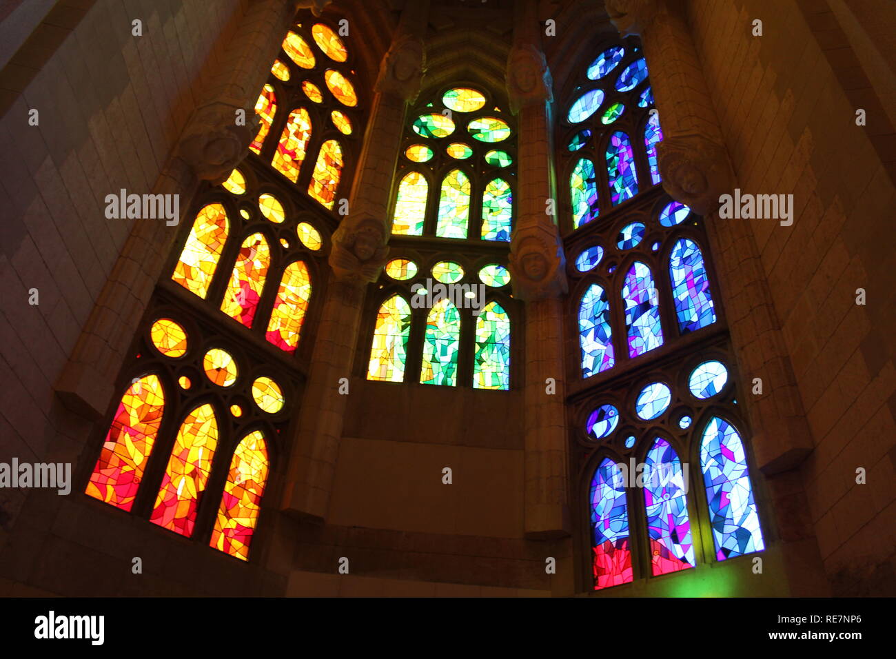 La Sagrada Familia a Barcellona, Spagna Foto Stock