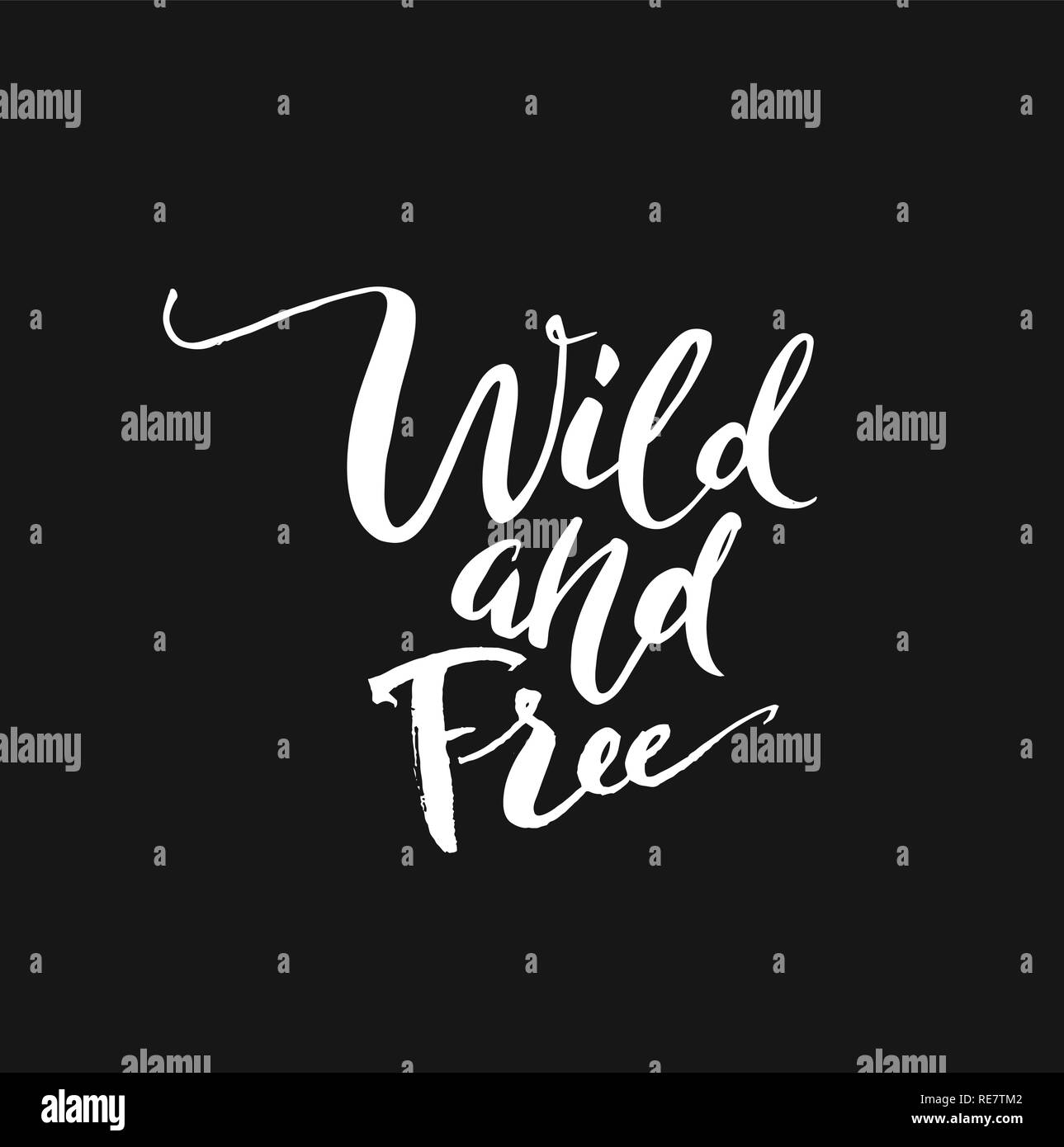 Wild e mano libera lettering spazzola, ispiratrice preventivo circa la libertà. Disegnato a mano tipografia vettore scheda con la frase e frecce. Bohemian gli elementi di design per poster e stampe. La calligrafia moderna. Illustrazione Vettoriale