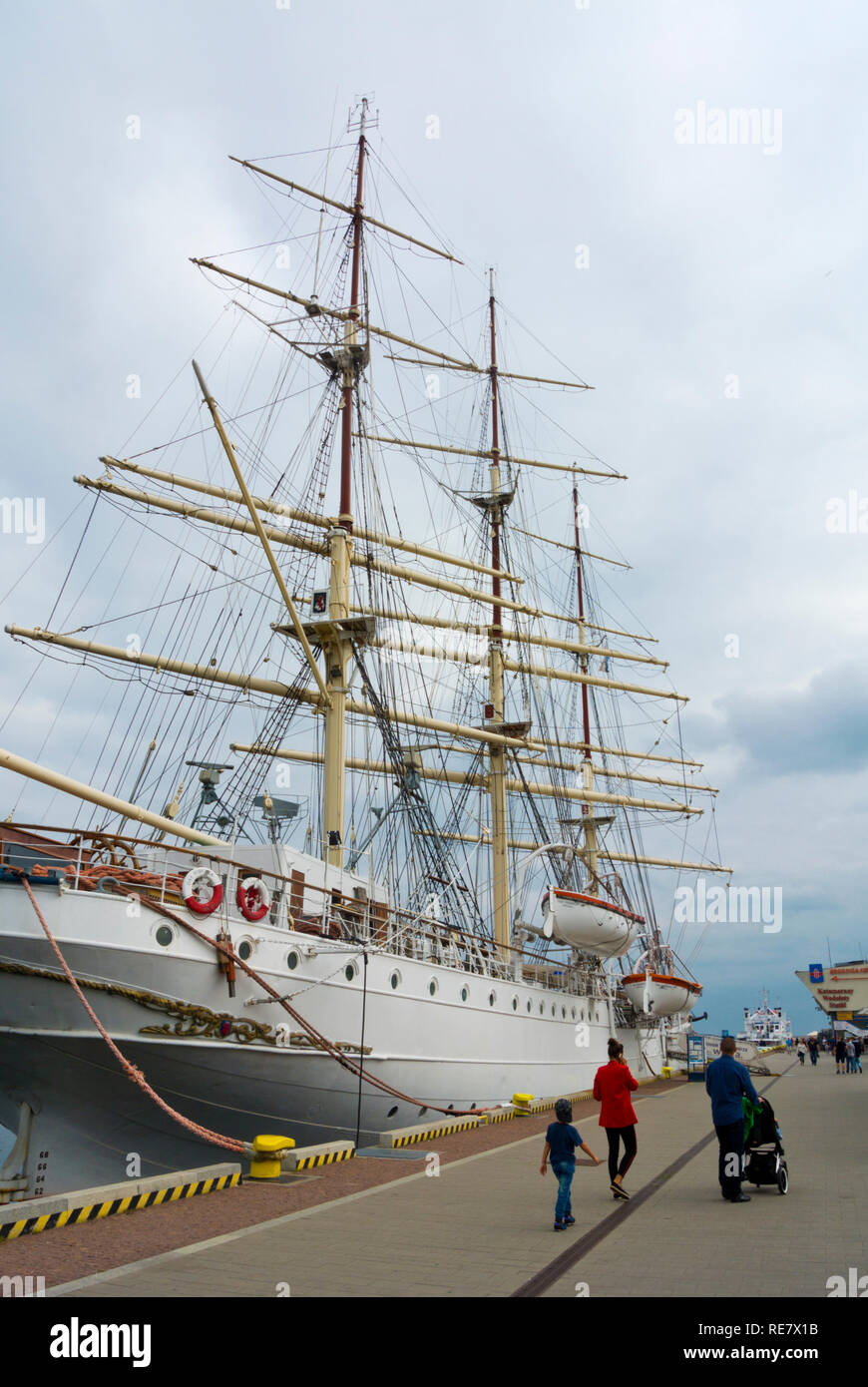 Dar Pomorza, Museo Marittimo, Molo Poludniowe, South Pier, Gdynia, Polonia Foto Stock