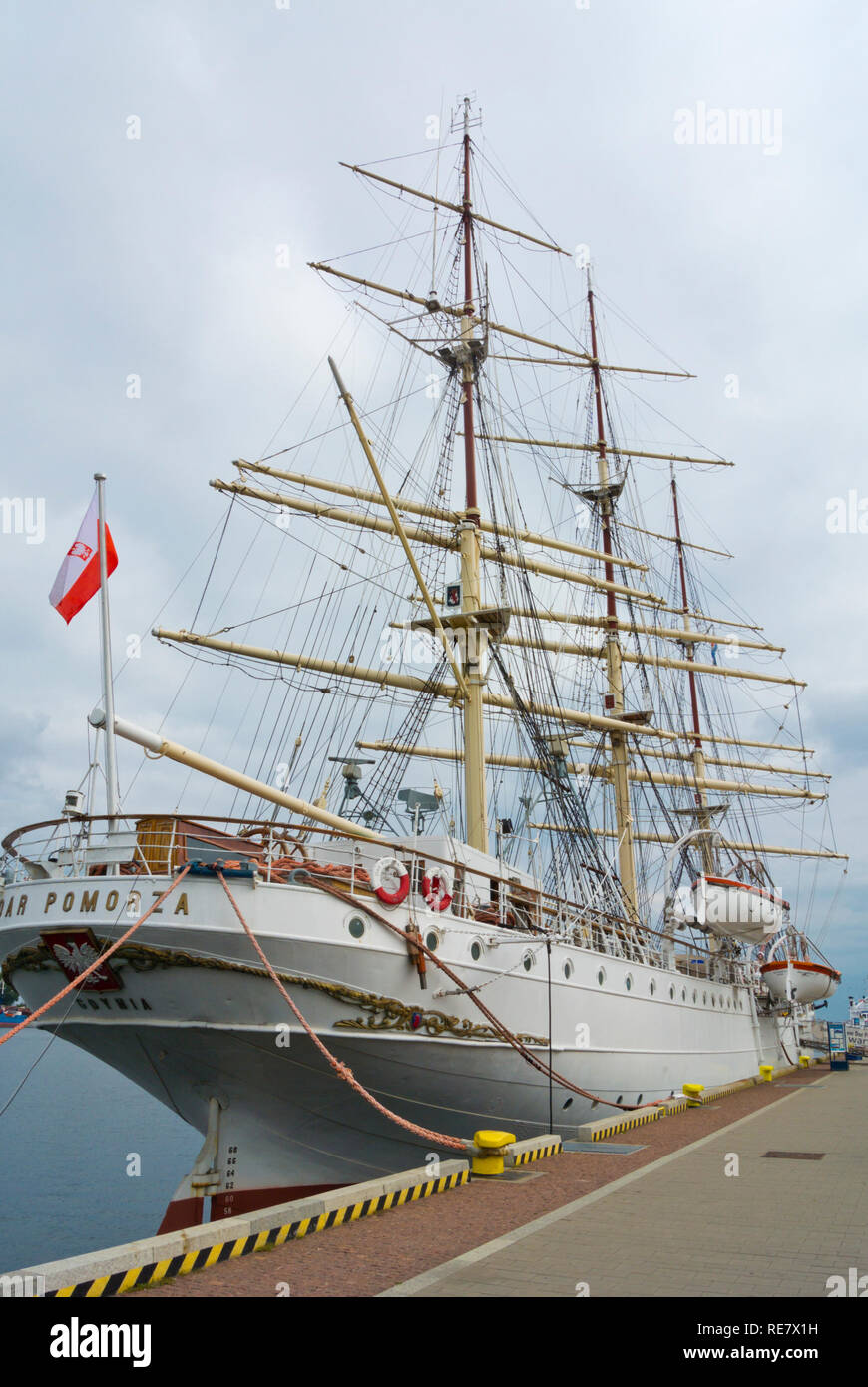 Dar Pomorza, Museo Marittimo, Molo Poludniowe, South Pier, Gdynia, Polonia Foto Stock