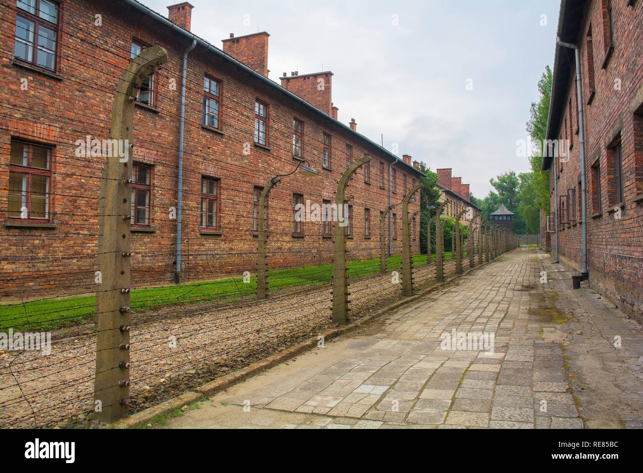 Il campo di concentramento di Auschwitz in Polonia Foto Stock