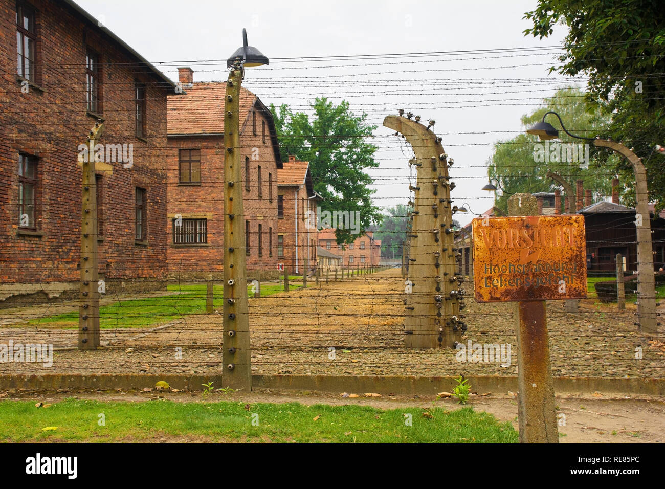 Il campo di concentramento di Auschwitz in Polonia Foto Stock
