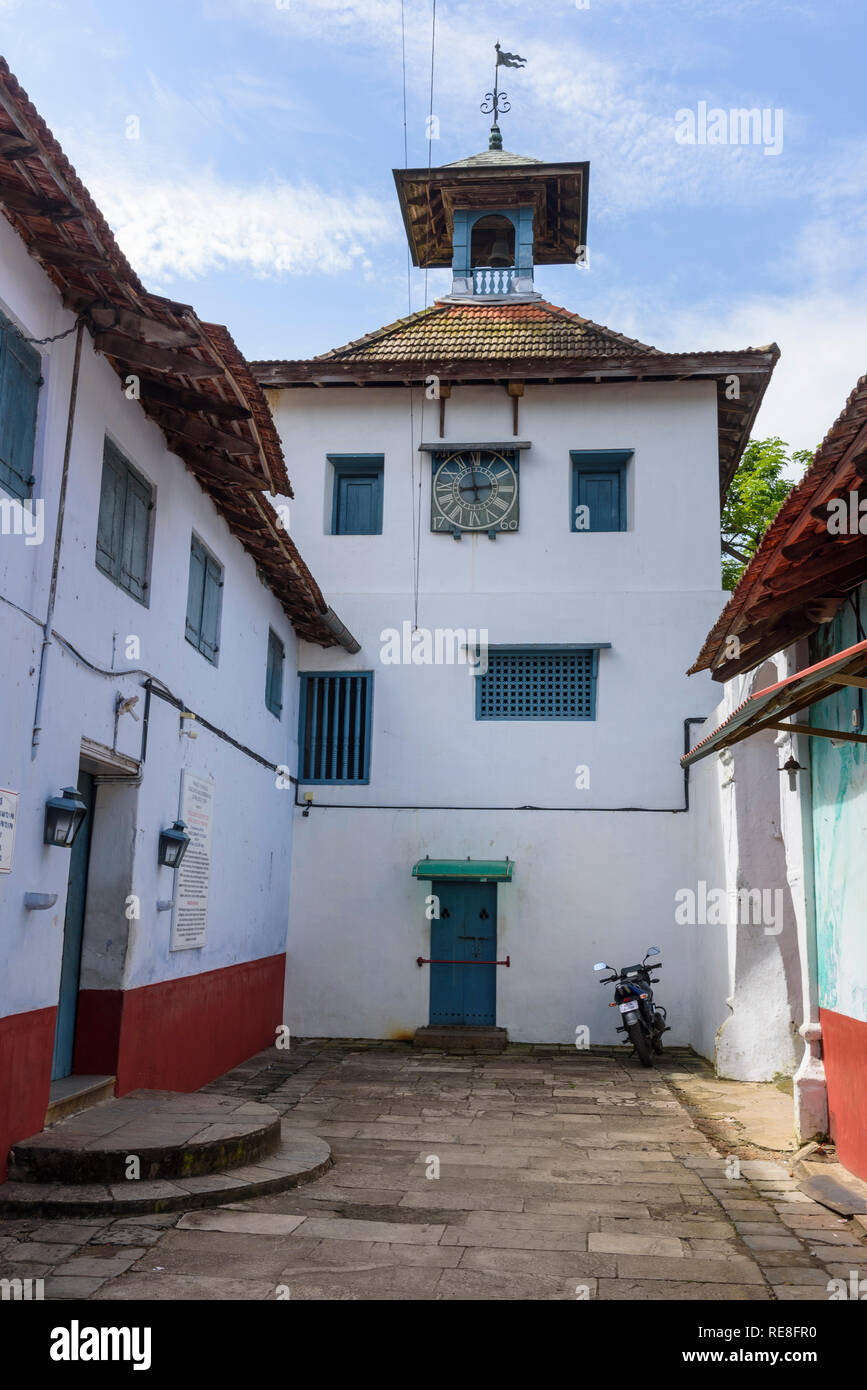 Clock Tower, Sinagoga Paradesi, Cochin, Kochi, Kerala, India Foto Stock