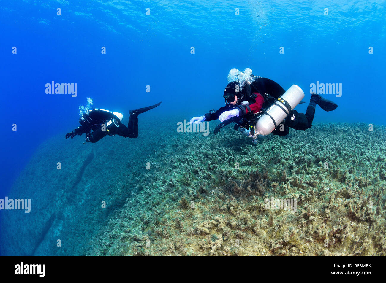Technical Scuba Diving a Gozo, Malta Foto Stock