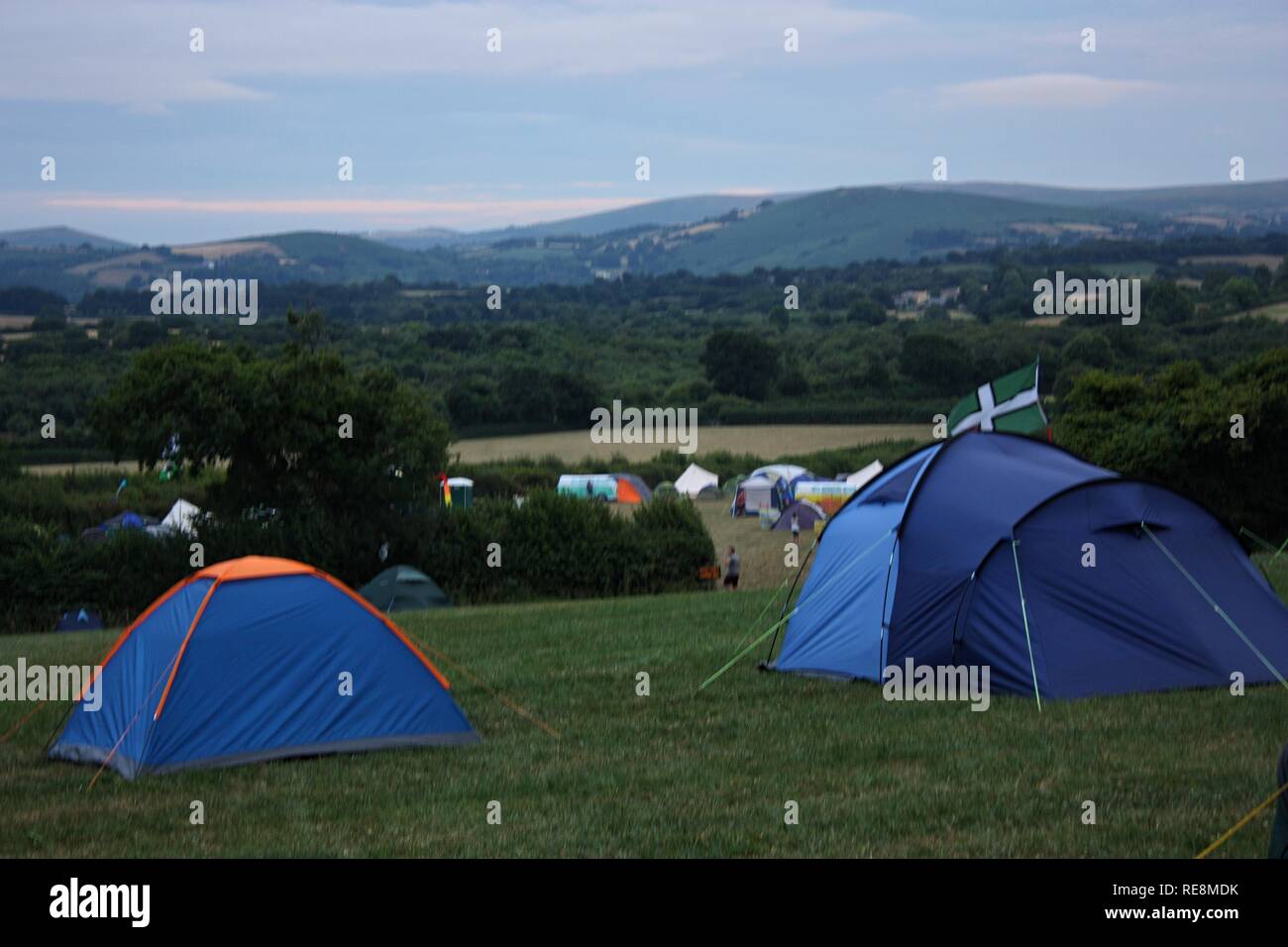 Campeggio a Dartmoor Chagstock festival Foto Stock