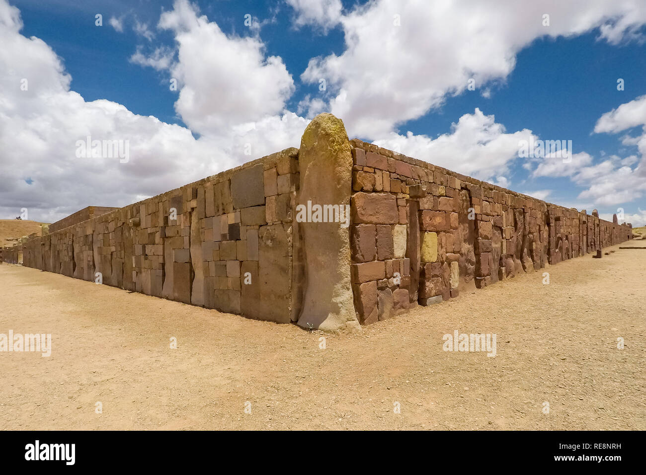 Tiwanaku (Tiahuanaco), precolombiana sito archeologico, Bolivia. La Paz Foto Stock