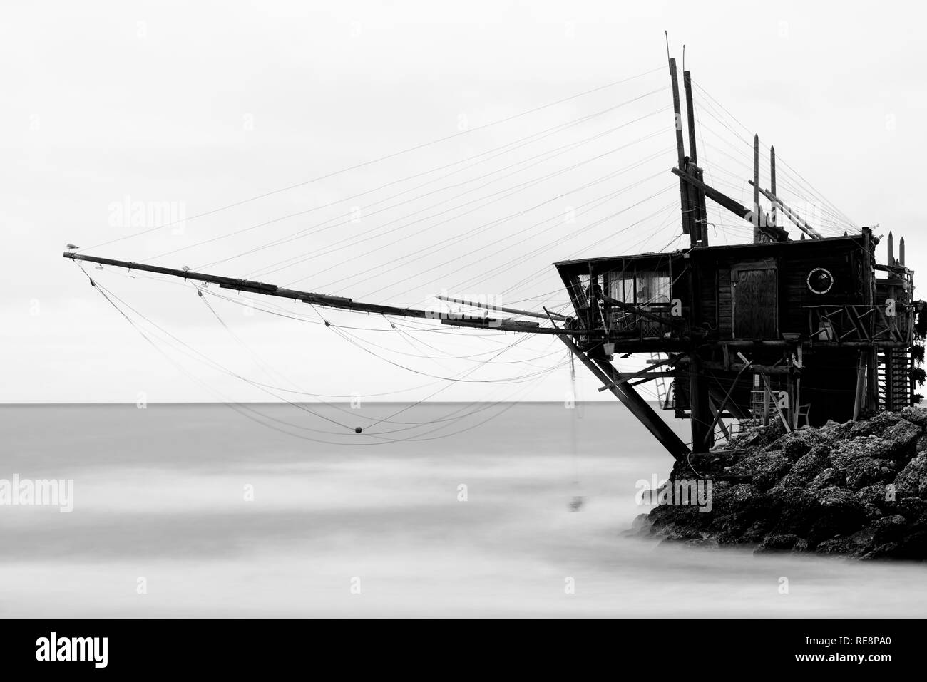 Trabucco - macchine di pesca su pali Foto Stock